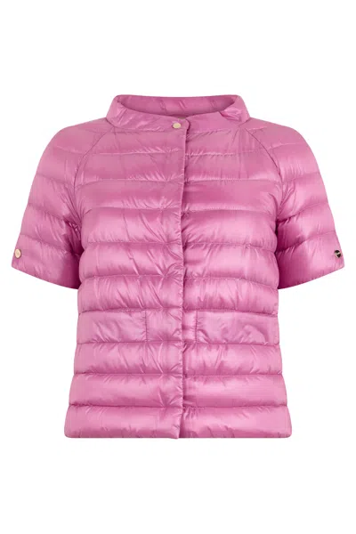 Herno Padded Jacket With Short Sleeves In Pink
