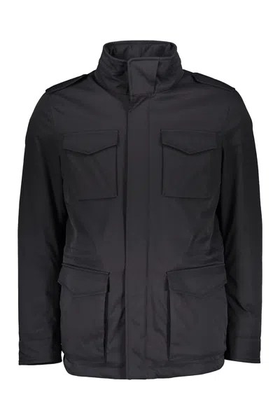 Herno Padded Jacket With Zip And Pockets In Blue