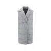 Herno Padded Long Gilet Coat Women In Gray