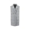 Herno Padded Long Gilet Coat Women In Gray