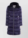 Herno Padded Long Quilted High Collar Jackets In Blue