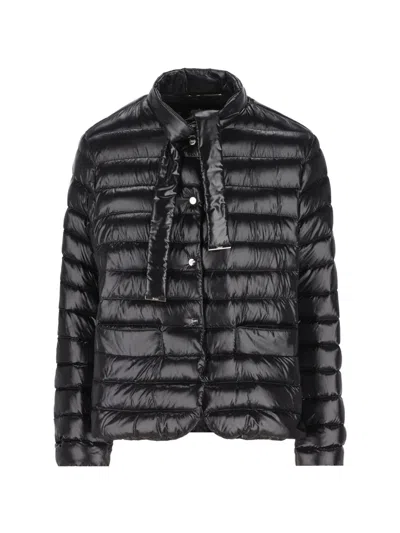 Herno Tie Fastened Padded Coat In Black