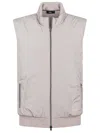 Herno Tailored Grey Cotton Waistcoat With High Collar