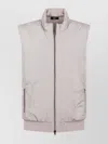 Herno Tailored Grey Cotton Waistcoat With High Collar