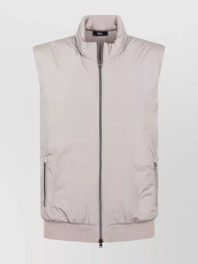 HERNO PADDED NYLON AND KNIT SLEEVELESS JACKET