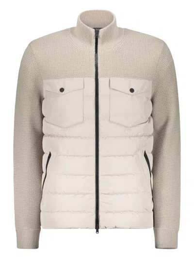 HERNO PADDED-PANEL KNITTED JACKET