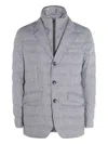 Herno Grey Quilted Blazer In Gray