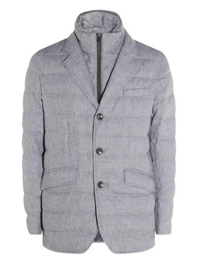 Herno Grey Quilted Blazer In Gray