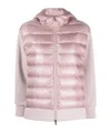 Herno Padded-panels Hooded Jacket In Pink