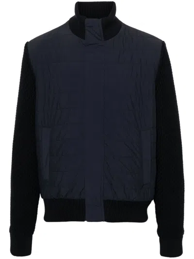 Herno Padded-panels Jacket In Blue