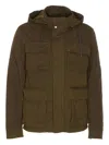 Herno Long Sleeve Hooded Padded Parka Jacket In Brown