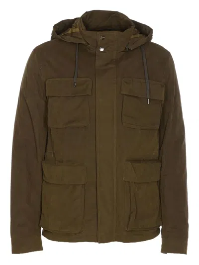 Herno Long Sleeve Hooded Padded Parka Jacket In Green