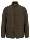 Herno Long-sleeve Button-front Casual Jacket In Brown