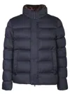 Herno Short Down Jacket With Detachable Fur Insert In Black