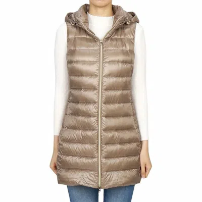 Herno Padded Puffer Vest In Platinum In Animal Print