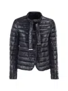 Herno Ultra Light Down Jacket With Bow Neckline In Black