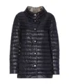 Herno Black Down Jacket With Snap Buttoned High Neck In Tech Fabric Woman In Black