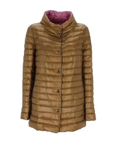 Herno Padded Quilted Jacket In Brown