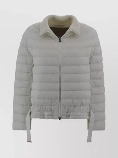 Herno Padded Ribbed Collar Down Jackets In Gray