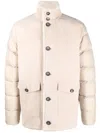 Herno Padded Shearling Jacket In Neutrals