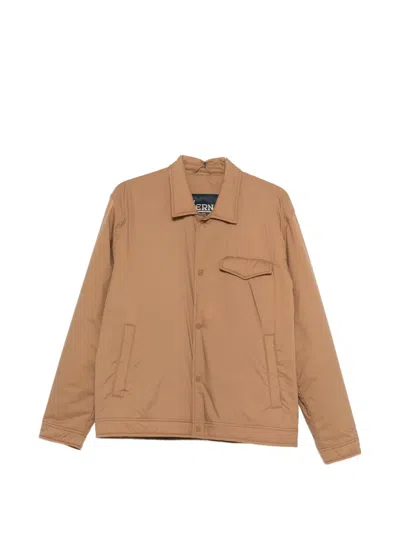 Herno Padded Shirt Jacket In Brown