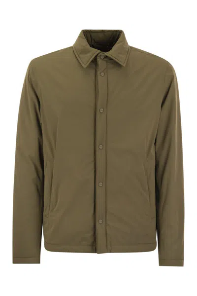 Herno Padded Shirt Jacket In Military Green