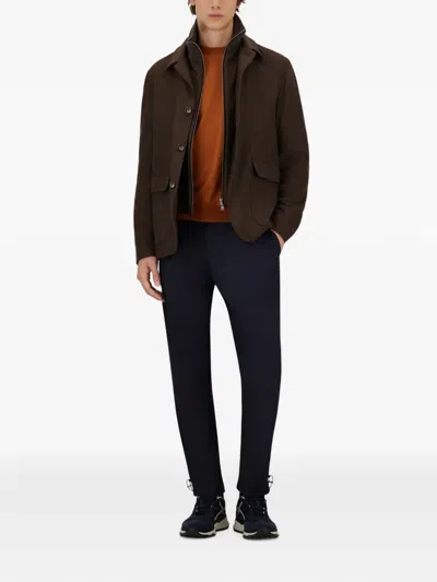 Herno Padded Single-breasted Blazer In Brown
