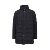 Herno Padded Twill Coat With Removable Bib In Gold