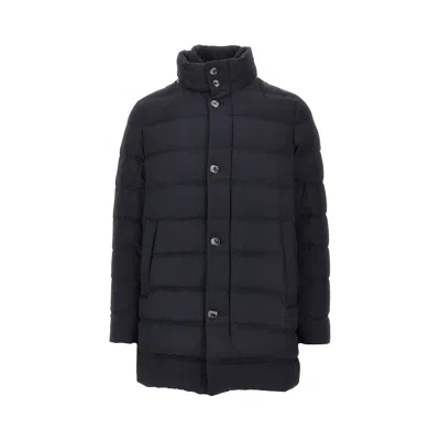 Herno Padded Twill Coat With Removable Bib In Gold