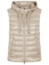 Herno Quilted Sleeveless Hooded Jacket Drawstring In Neutral
