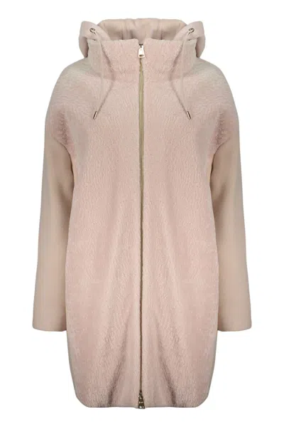 Herno Padded Wool-blend Coat In Pink