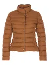 Herno High Neck Long Sleeve Padded Jacket In Brown