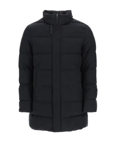 Herno Padded Zip-up Coat In Black