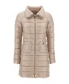 Herno Padded Zip-up Coat In Nude