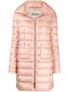 Herno Padded Zip-up Coat In Light Pink