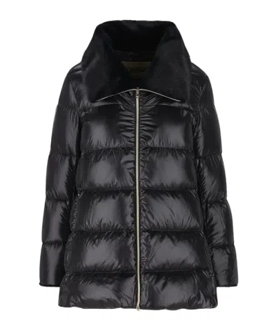 Herno Padded Zip-up Down Jacket In Black