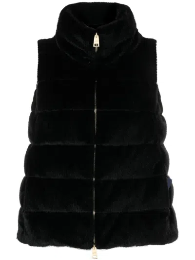 Herno Padded Zip-up Gilet In Schwarz