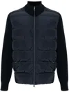Herno L And Padded Nylon Full-zip Cardigan In Blue