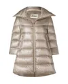 Herno Grey Cleofe Midi Down Jacket In Nude