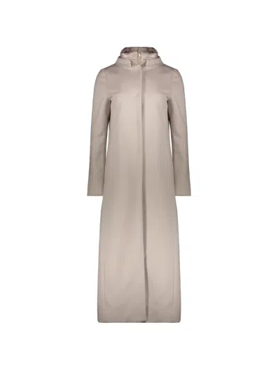Herno Padded-collar Cashmere Coat In Neutral