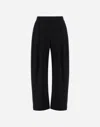 Herno Palazzo Trousers In Fluid Wool In Black