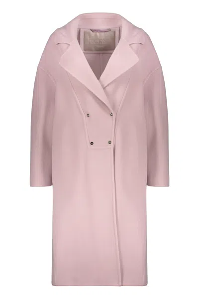 Herno Pale Pink Long Coat Elegant And Versatile In Black