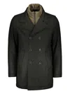 Herno Double-breasted Wool Coat In Green