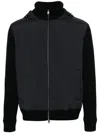 Herno Knitted Panels Down Jacket In Blue