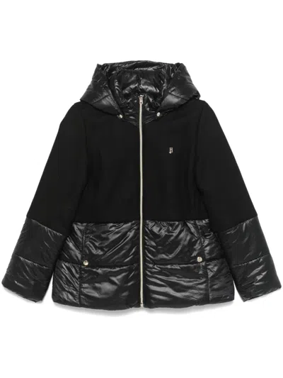 Herno Kids' Panelled Coat In 黑色