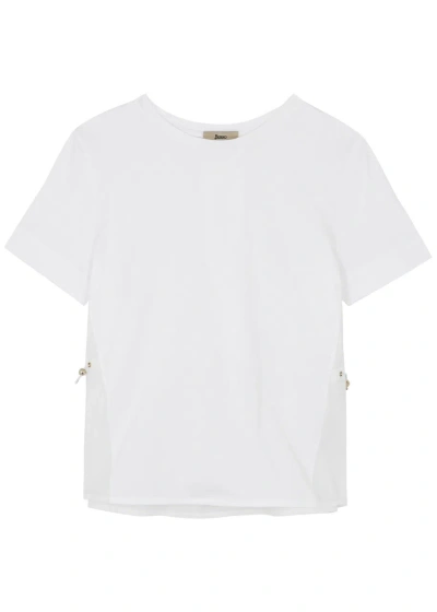 Herno Panelled Cotton T-shirt In White