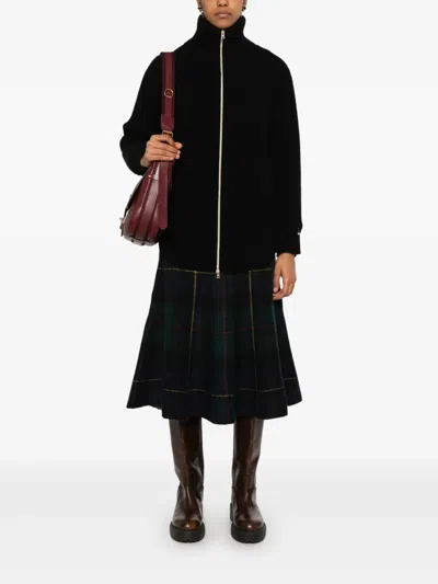 Herno Cob Stitch Wool Cardigan In Black