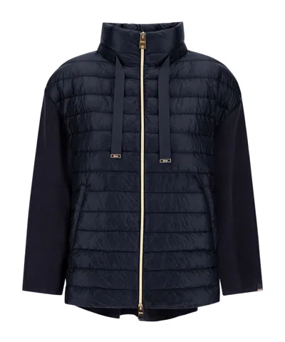 Herno Panelled Drawstring Jacket In Blue