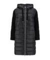 Herno Long Black Hooded Coat In Nylon Woman In Black
