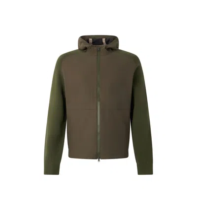 Herno Panelled Hooded Jacket In Green